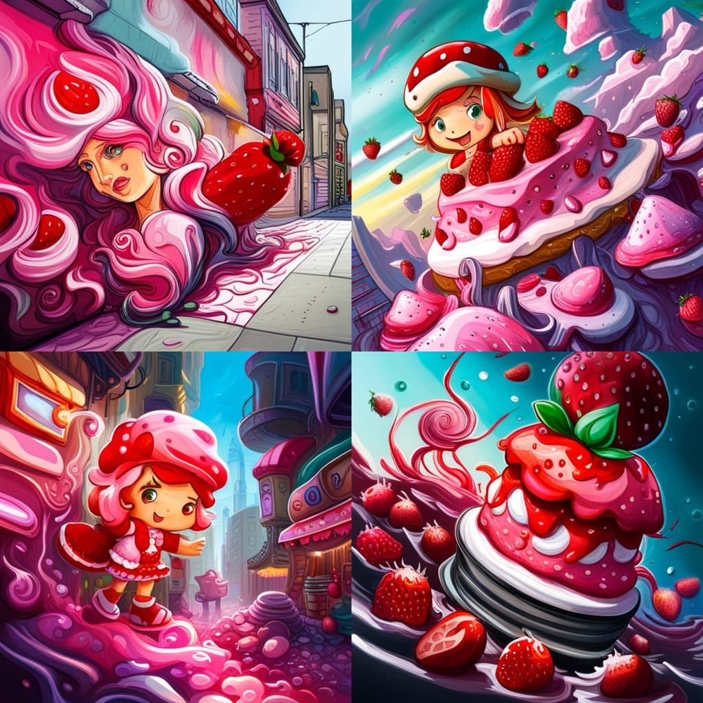 Strawberry Shortcake Graffiti Art in Splash Style