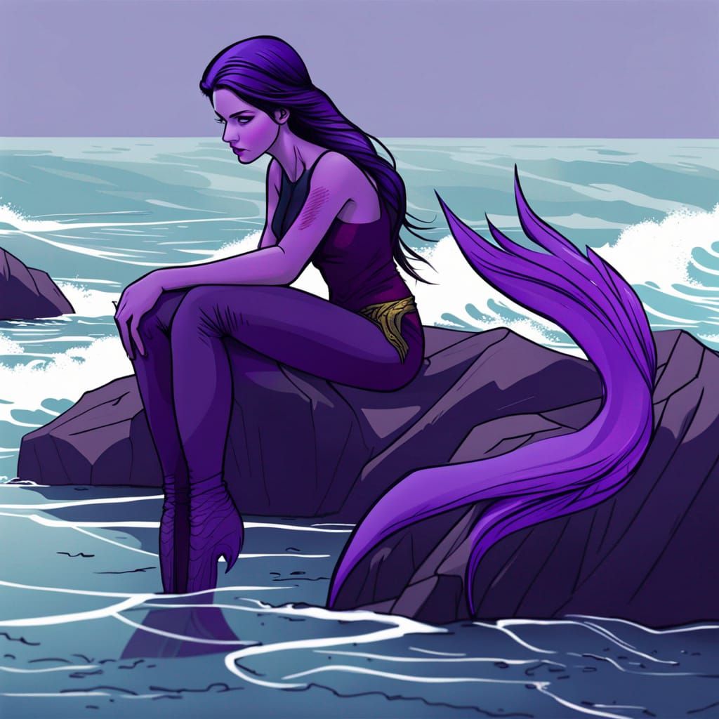 Mermaid Kate Bishop Seascape Digital Illustration