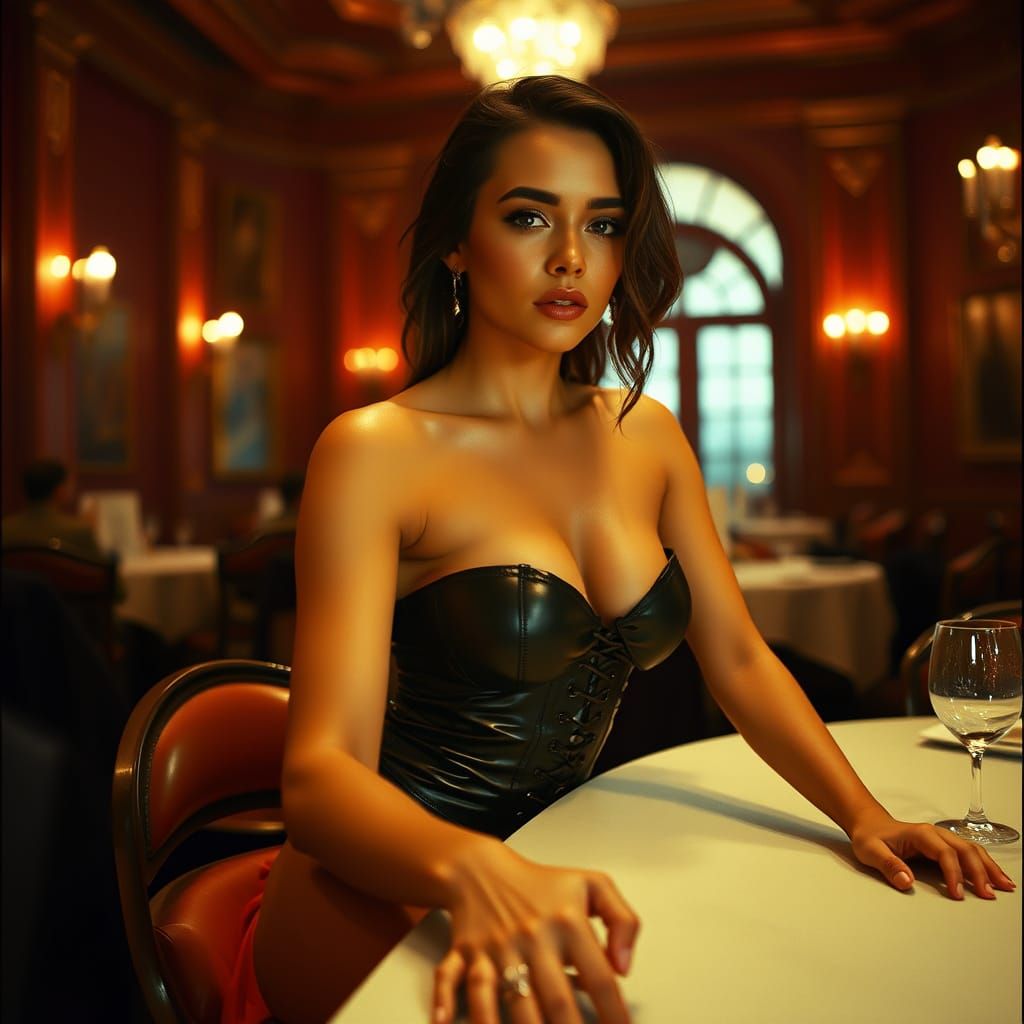 Elegant Woman in Cinematic Luxury