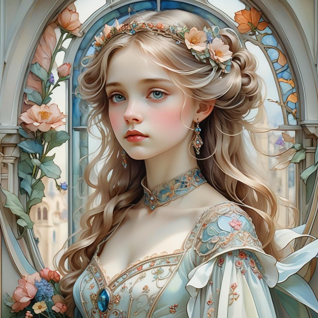 Ethereal Princess Portrait in Soft Fantasy Style
