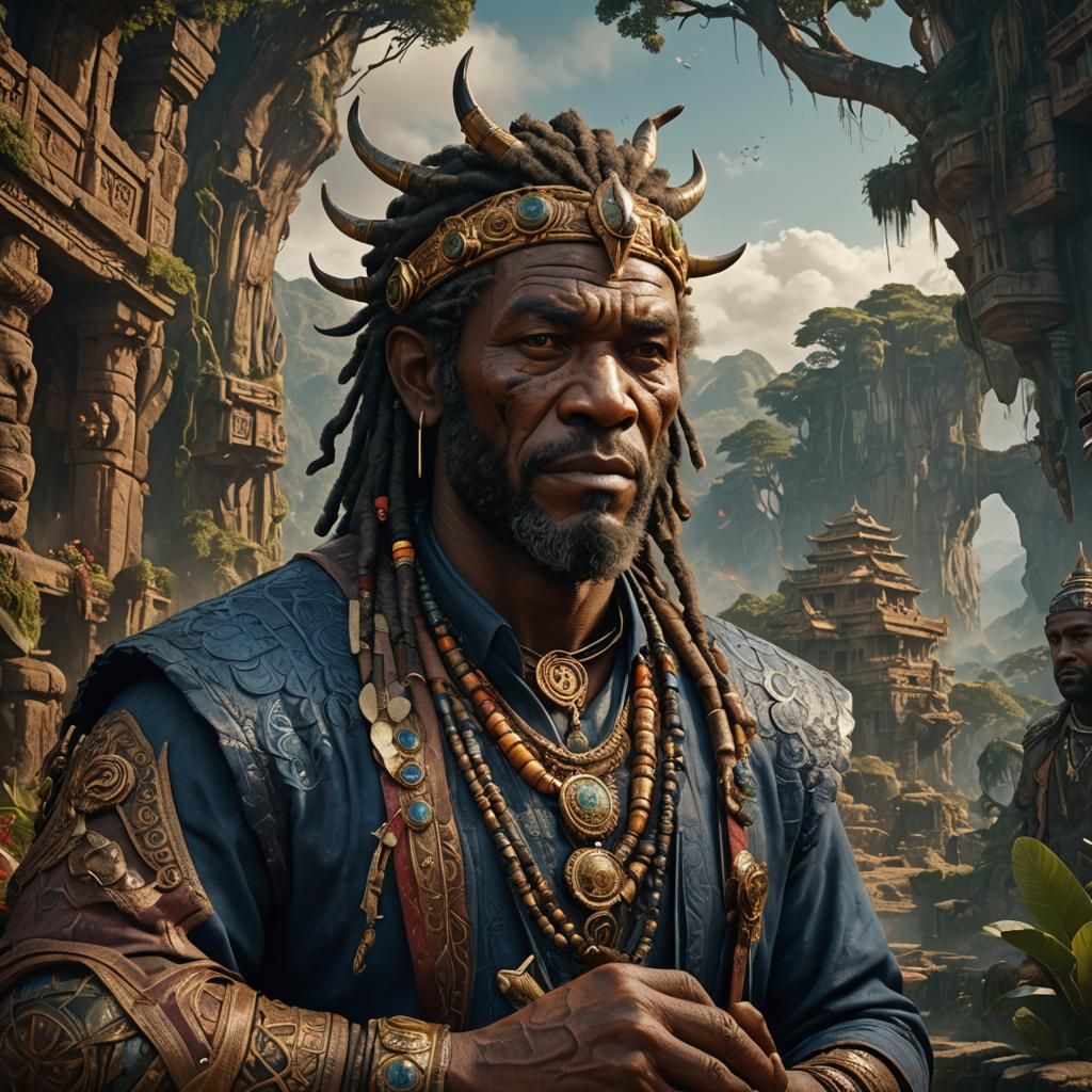 Detailed Portrait of Mogambo in Fantasy Concept Art