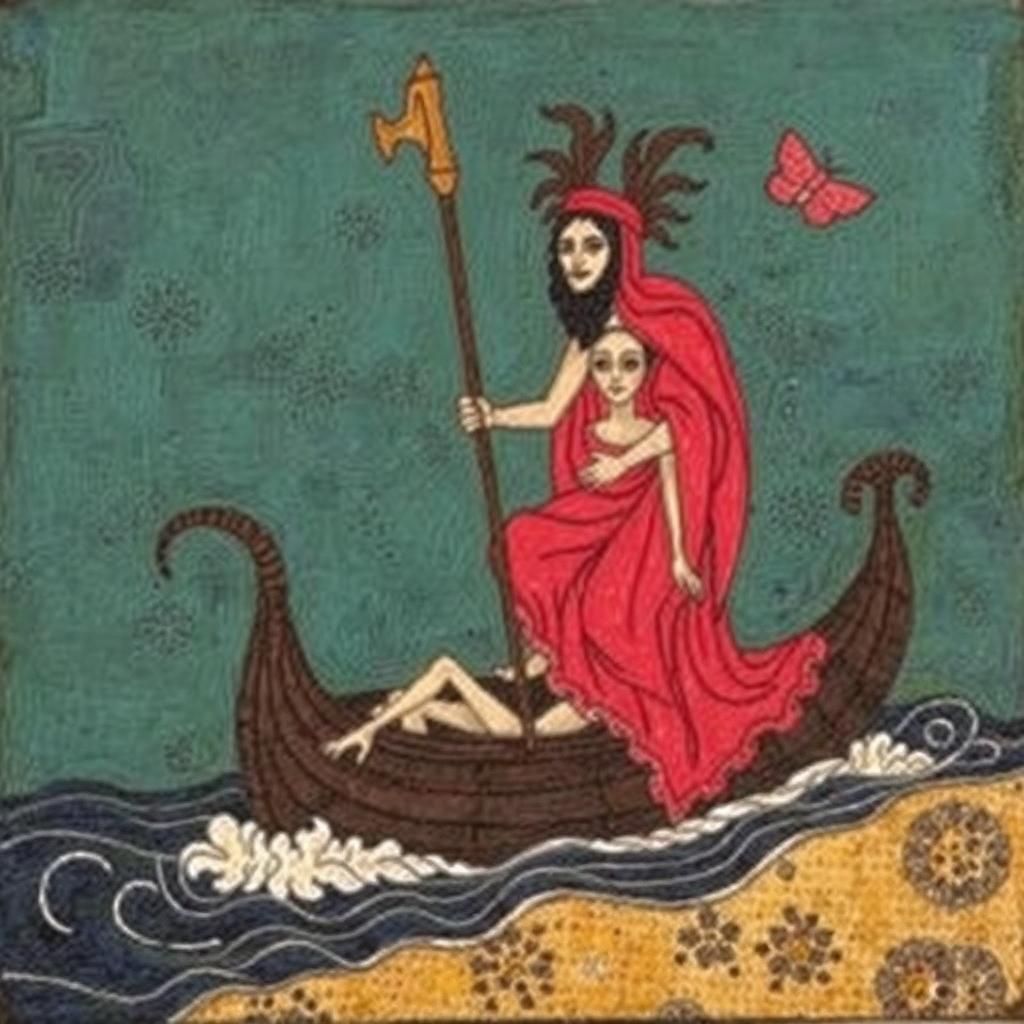 Charon Ferries a Soul to the Underworld