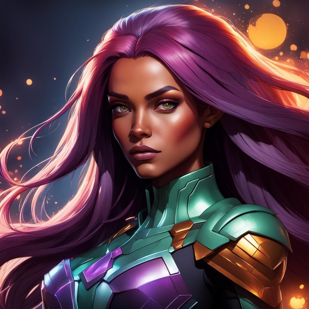 Starfire Portrait in Art Nouveau Style