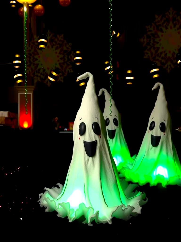Spectral Ghosts Dancing in Colorful New Year's Eve Celebrati...