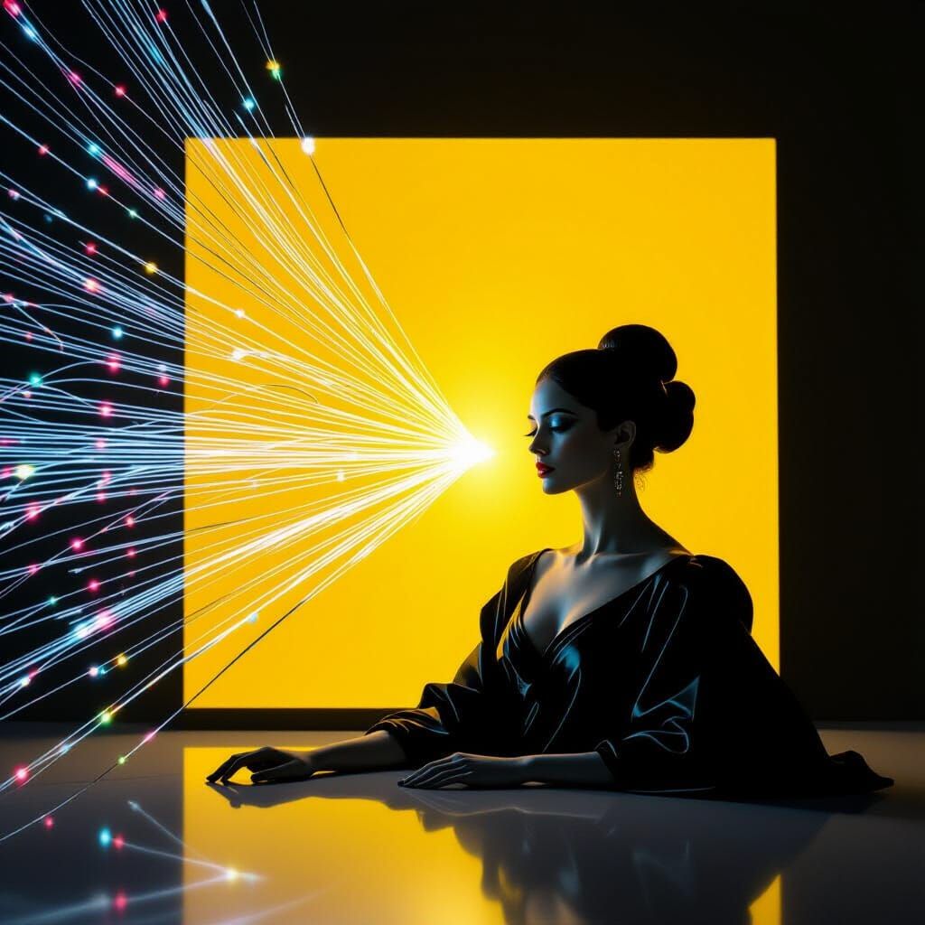 Suprematist Baroque Composition with Fiber Optics