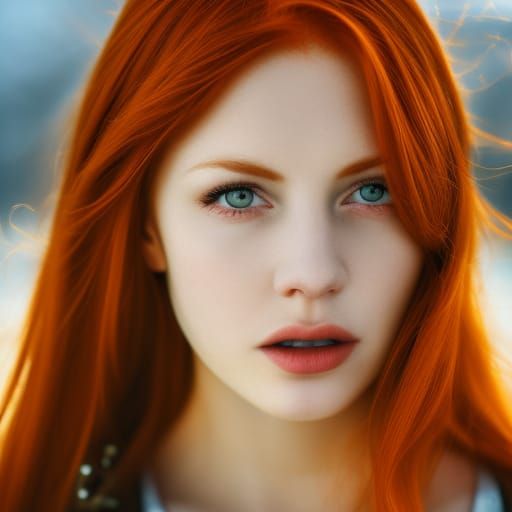 Hyperrealistic Portrait of a Gorgeous Redhead