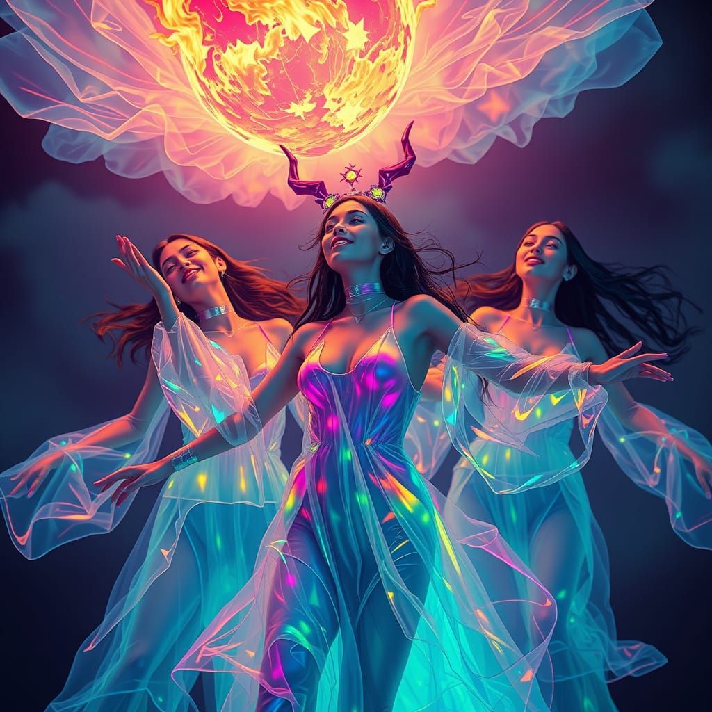 Neon Demoness Rising: A Digital Art Transformation