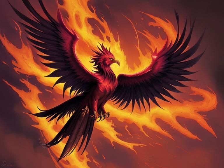 AI Phoenix Bird in Flight