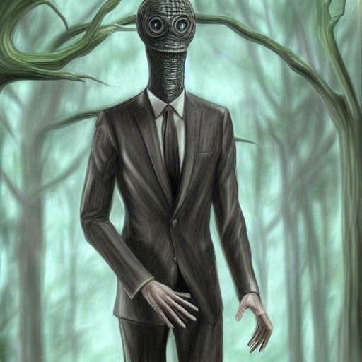 Hyperrealistic Slender Man Hybrid Concept Art