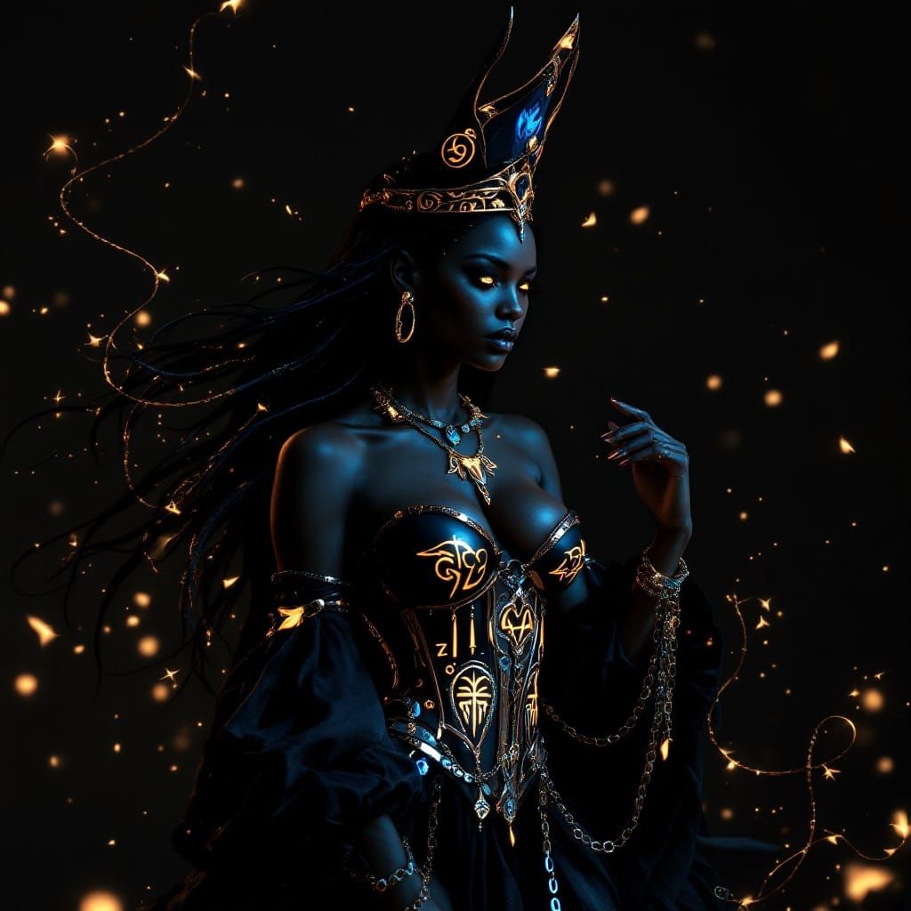 Regal Vampire Queen in Majestic Egyptian Aesthetic