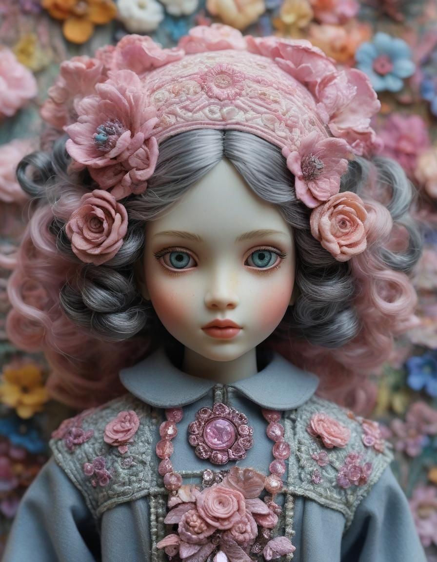 Beautiful Doll-like Girl in Fauvist Dystopian Style