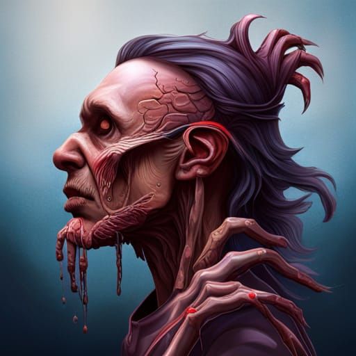 Hyperrealistic Zombie Feast: Detailed Concept Art