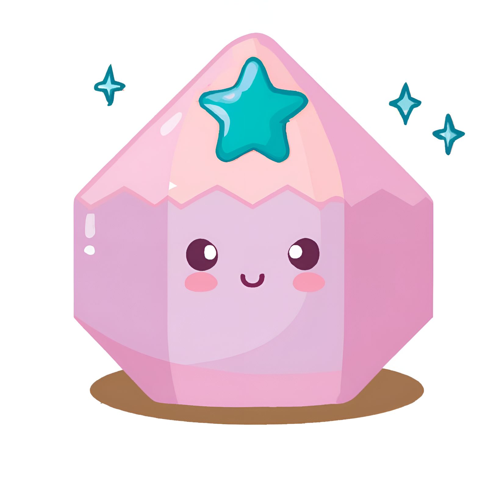 Cute Kawaii Pastel Purple Crystal With Blue Star