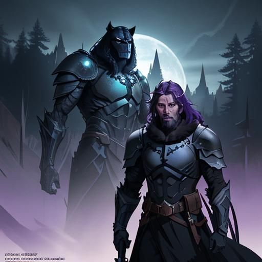 Knight on Panther Mount in Dark Fantasy Battle