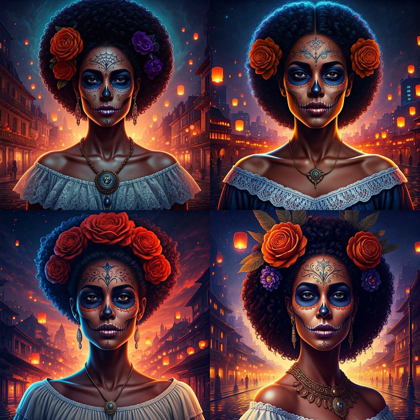 Day of the Dead Portrait in Hyperreal Style
