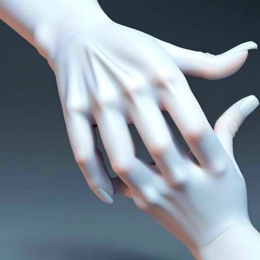 Pale Hand with Sharp Claws in 3D