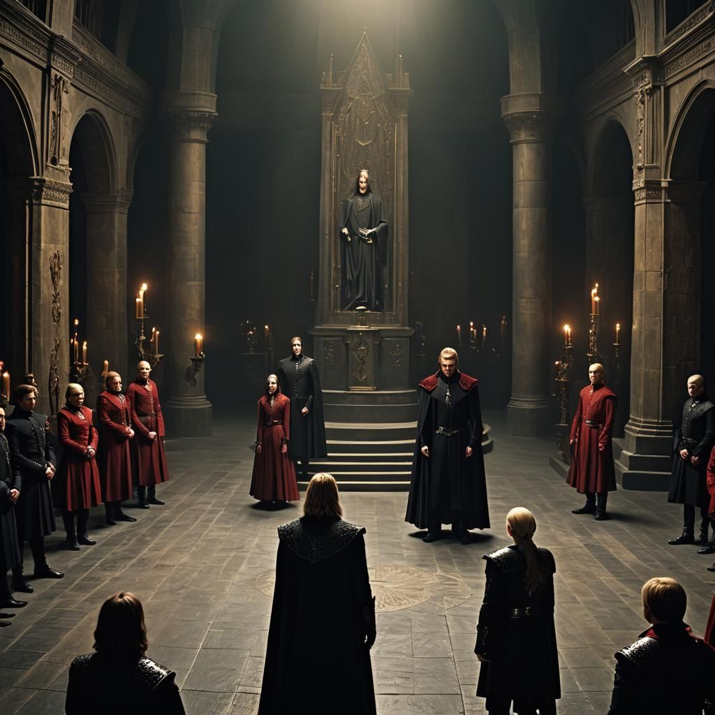 The Volturi and Guard in Dark Mystical Chamber