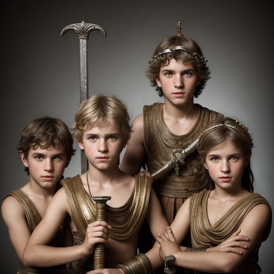 Children in Ancient Rome Forum Portrait