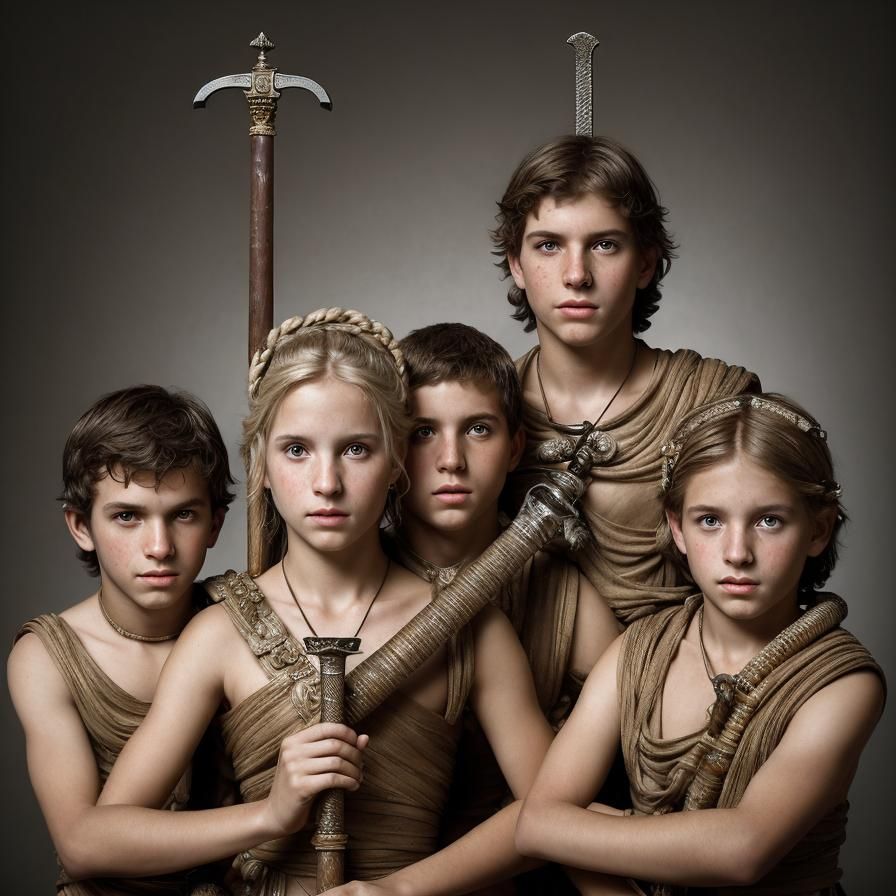 Children in Ancient Rome Forum Portrait