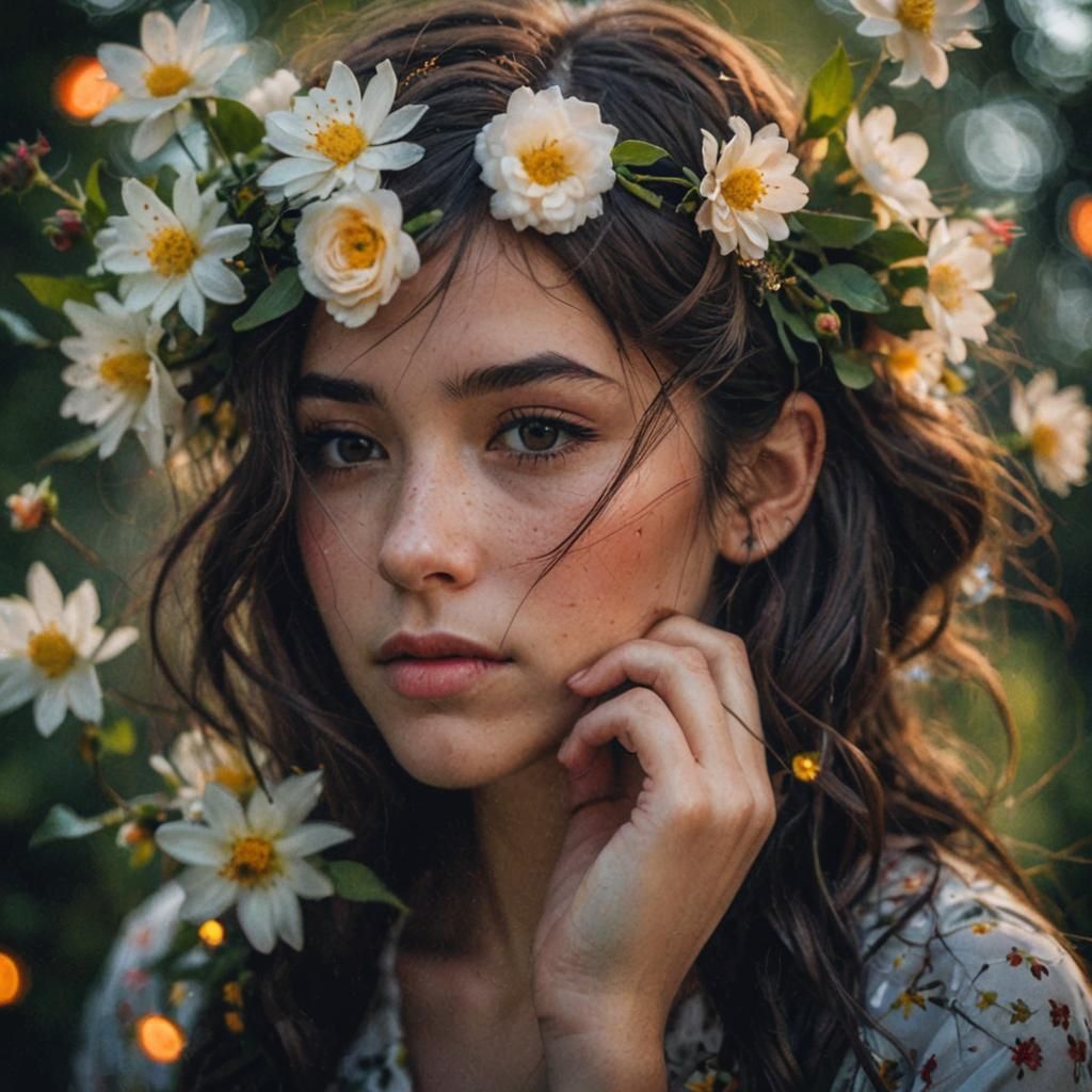 Girl with Flowers: Professional Photography Portrait