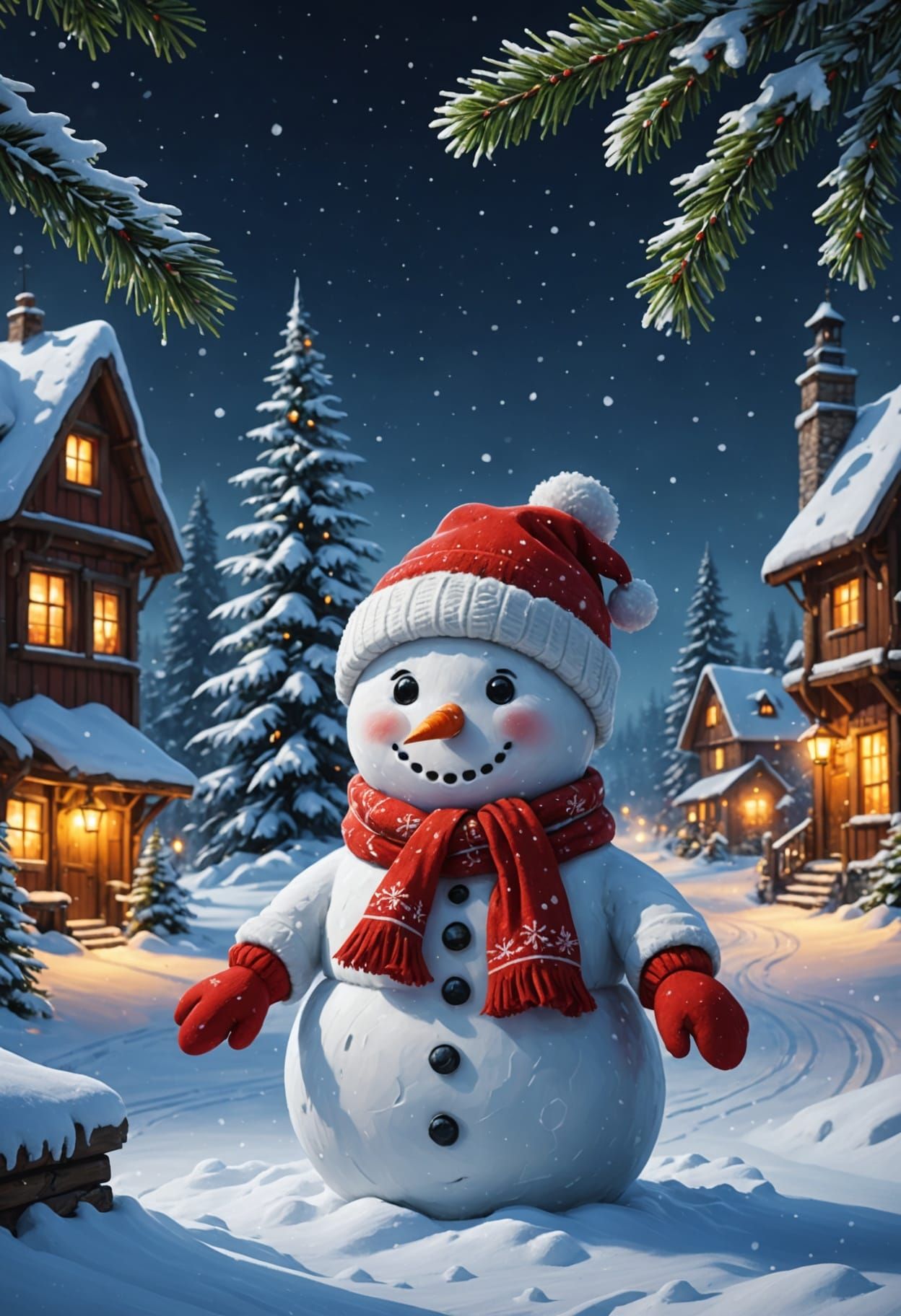 Winter Wonderland in Oil Painting Style