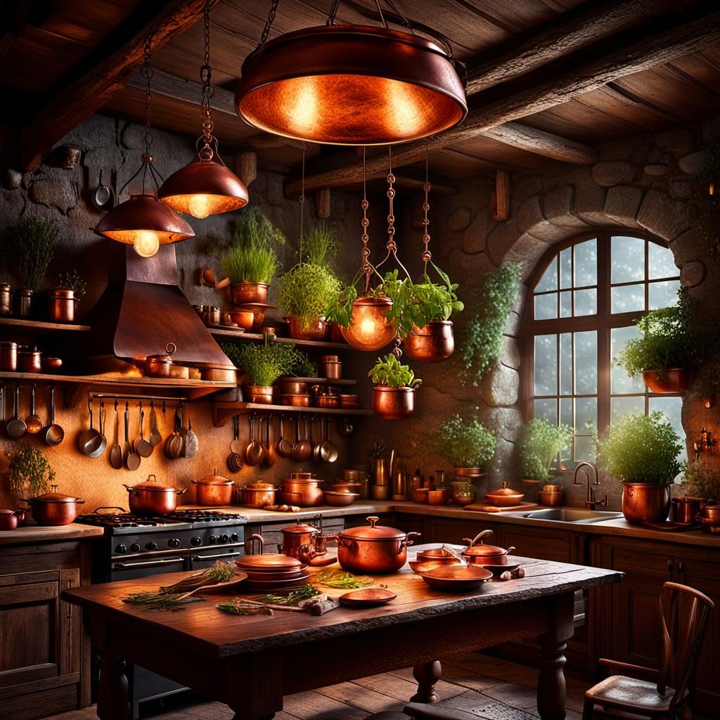 Floating Magic Cookbook in a Detailed Matte Painting