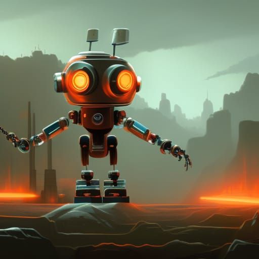 Bender Robot in Dark Fantasy Style