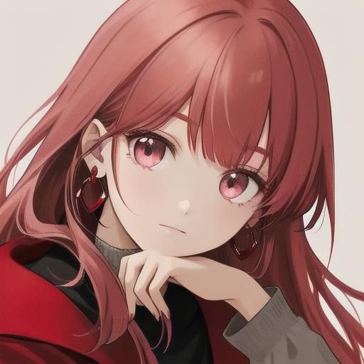 Girl with Pink Hair and Rose Clothing Close Up