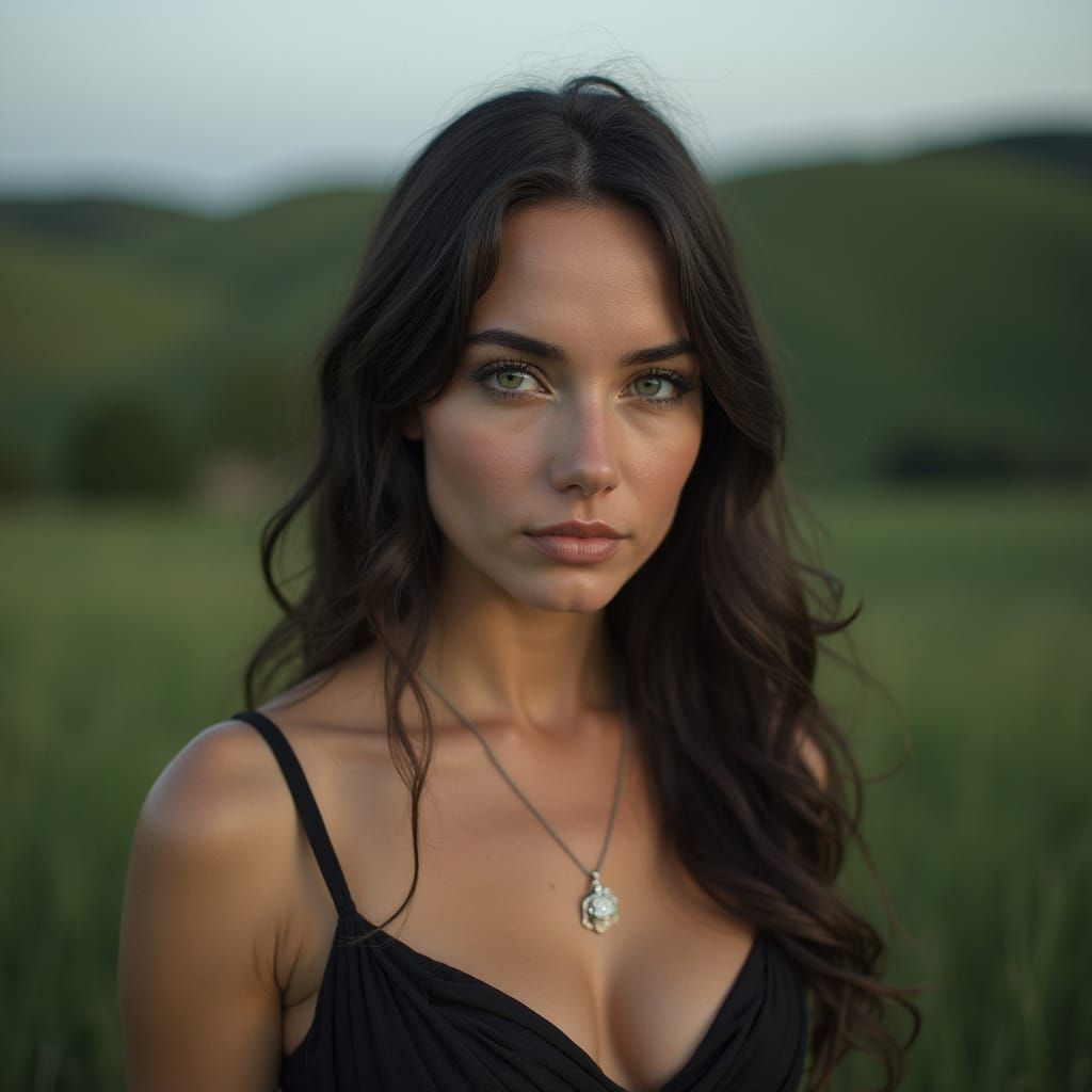 Mysterious Woman in Elegant Black and White Portrait