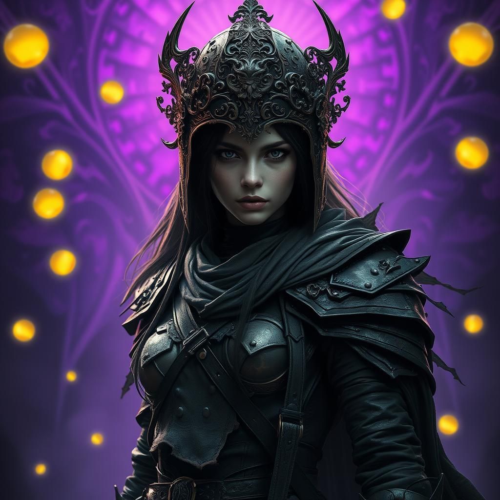 Ethereal Warrior in Gothic Armor with Expressionist Face