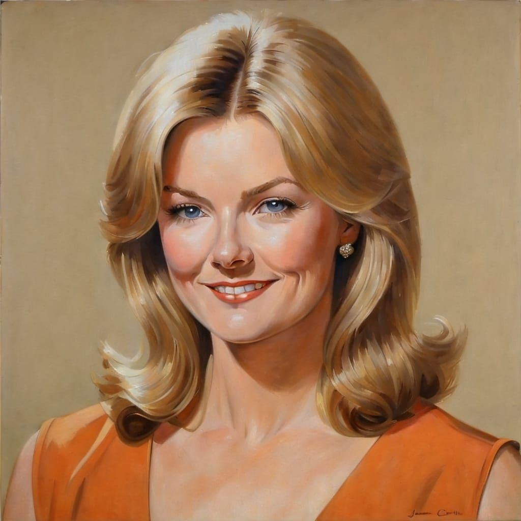 1970s Era Portrait of a Young Woman with a Sly Smile