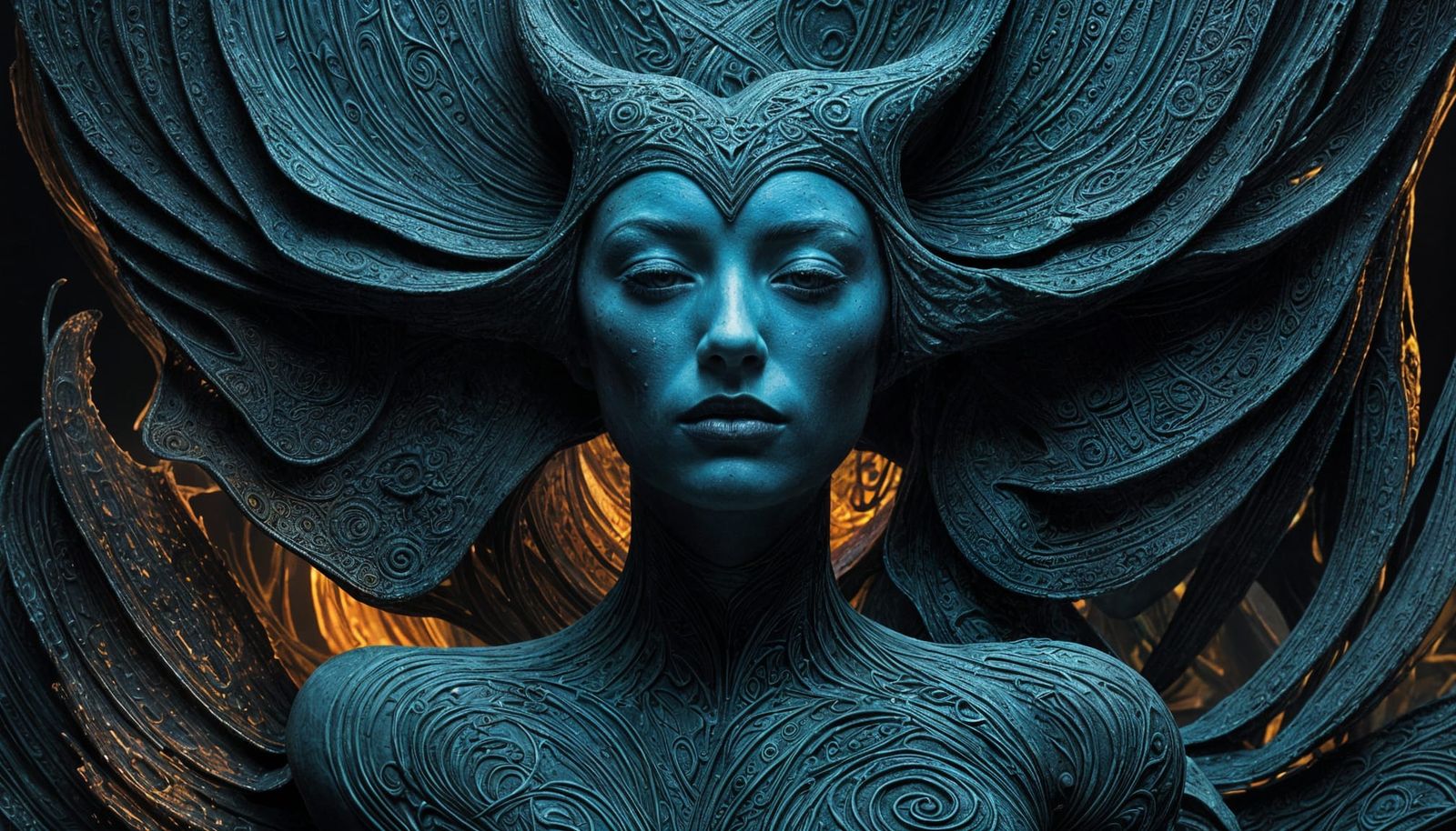 Dark Surrealist Body Art Abstract Painting