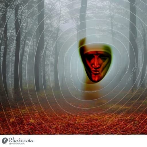 Wind Face Blowing Fog in Vivid Oil Painting