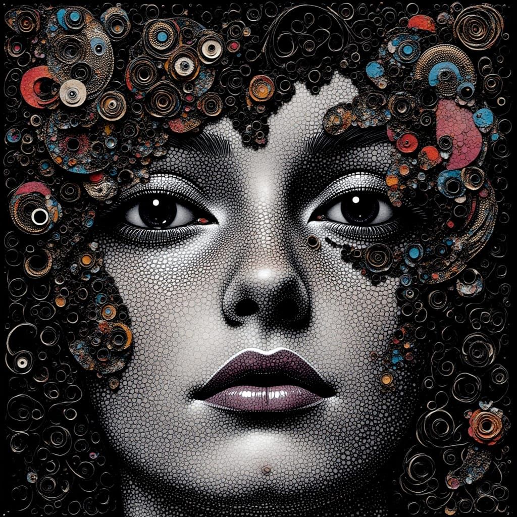 Head Devouring Reflection Amidst Glitch Static