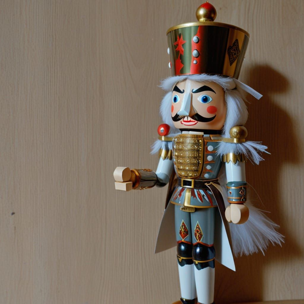 A Nutcracker Scene in Whimsical Watercolor Style