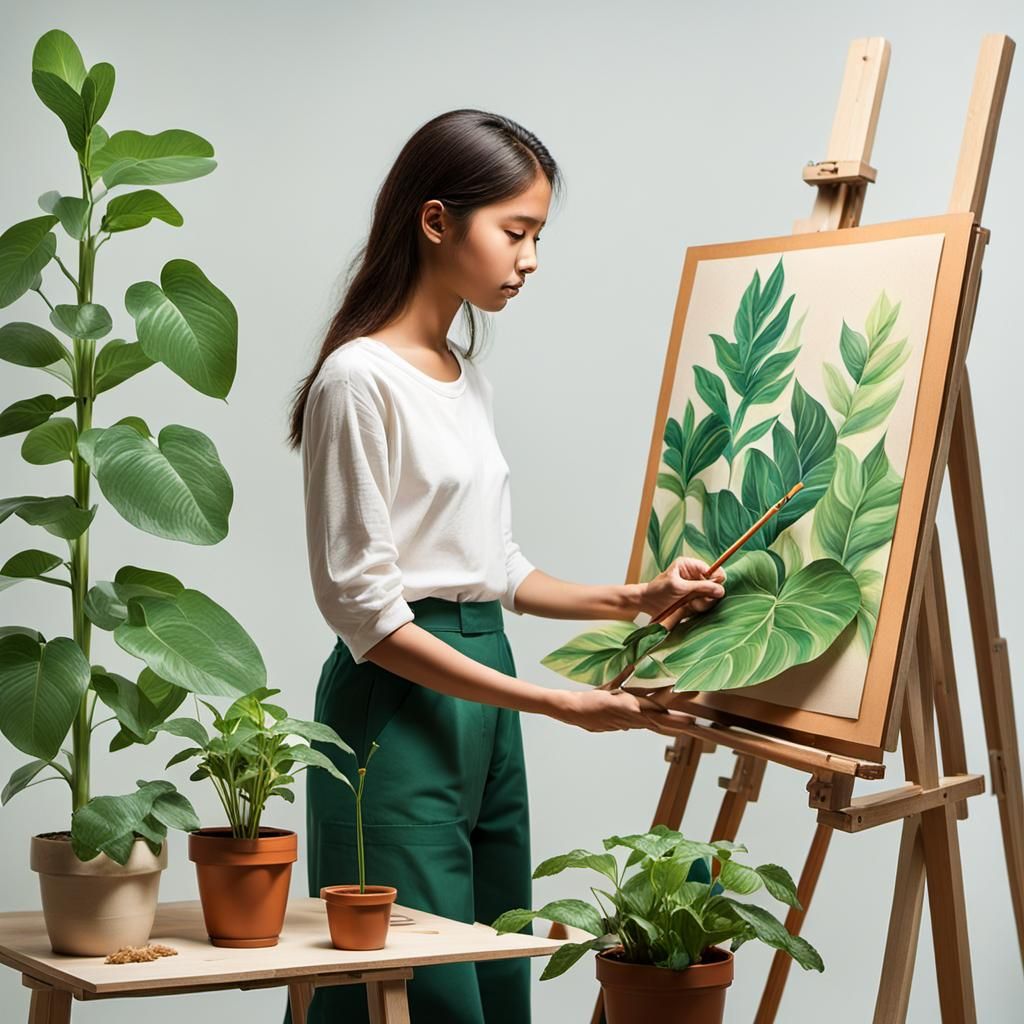 Hyperrealistic 3D Plant Art Displayed for Women