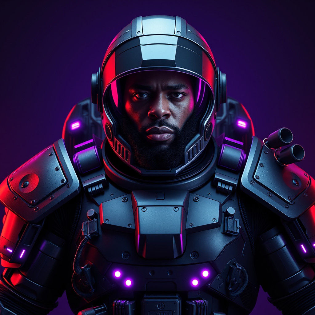 Colossal Space Marine Astronaut in High-Tech Armor