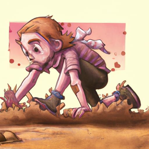 Woman Runs Through Quicksand: Detailed Concept Art