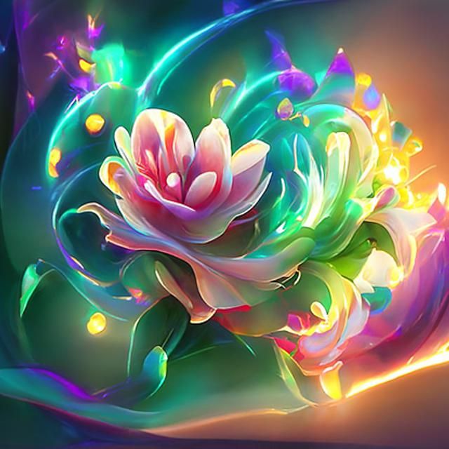 Radiant Glowing Flower: Ethereal Concept Art