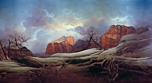 Zion Park Landscape in Romantic Style