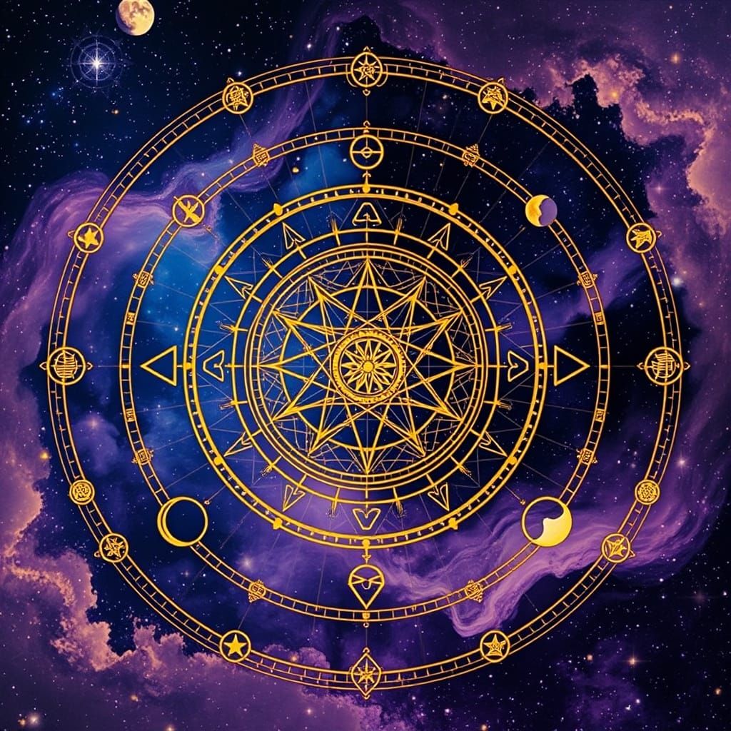 Cosmic Sacred Geometry in Golden Hues