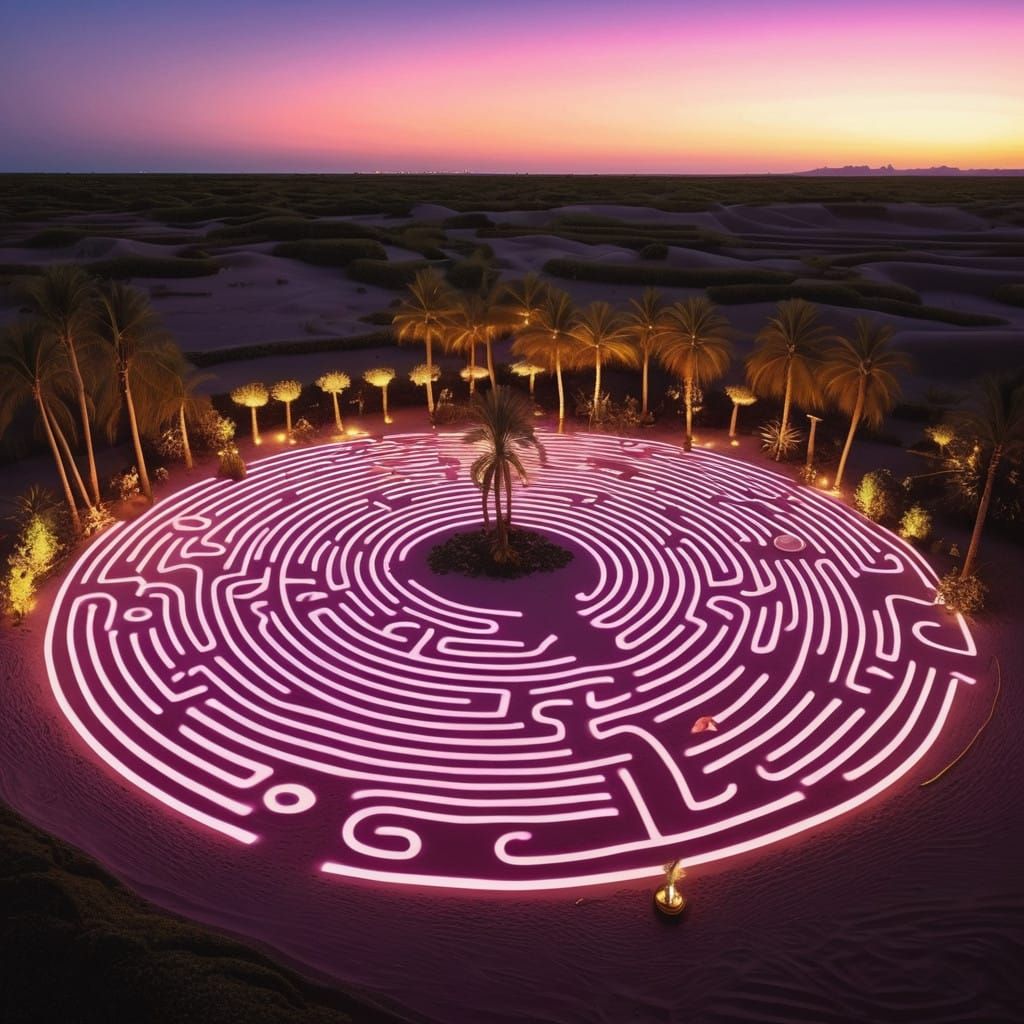 Noctilucent Pink Oasis Labyrinth