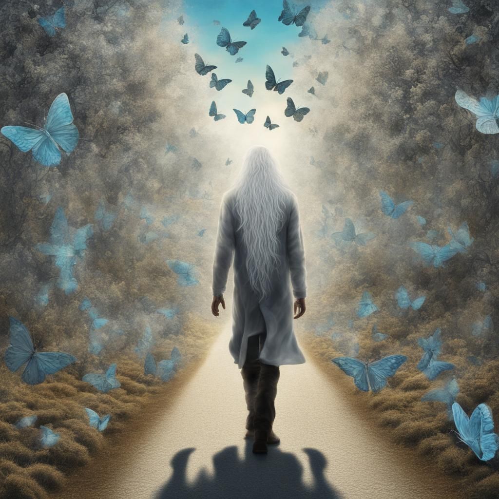 Steampunk Young Man with Silver Hair