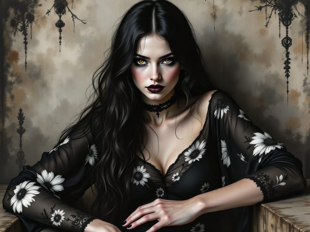 Ethereal Beauty in Charcoal and High Fashion