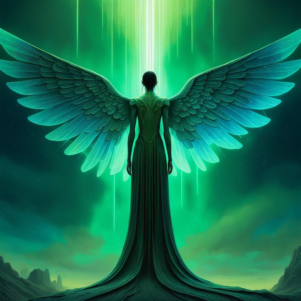 Regal Stellar Servant in Surrealist Sci-Fi Style