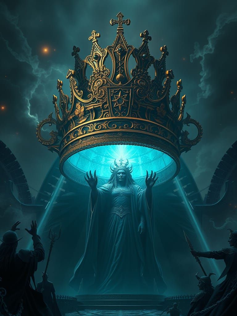 Epic Lovecraftian Princess in Sinister, Cinematic Landscape