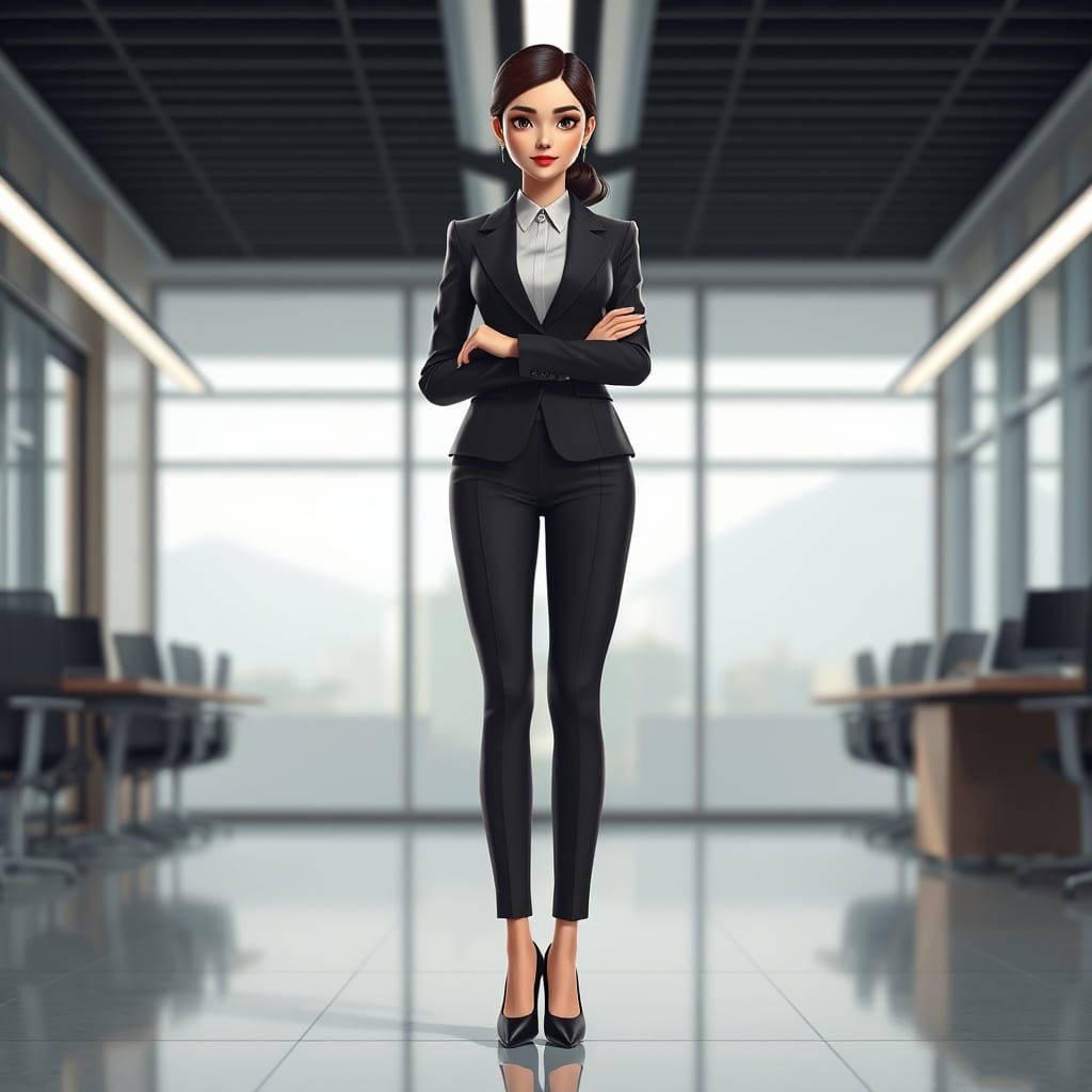 Confident Woman in Suit: 3D Rendered Professional