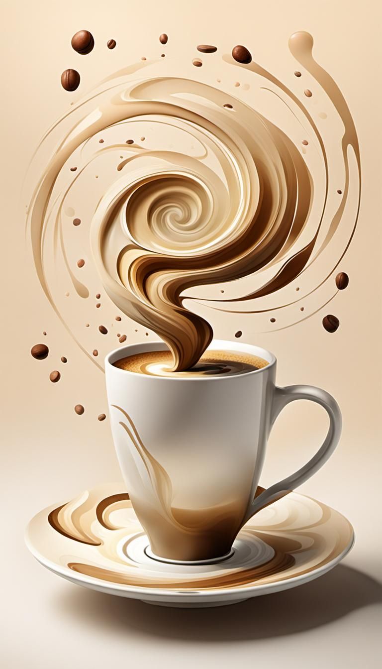 Ethereal Abstract Miretar Art in Beige and Coffee