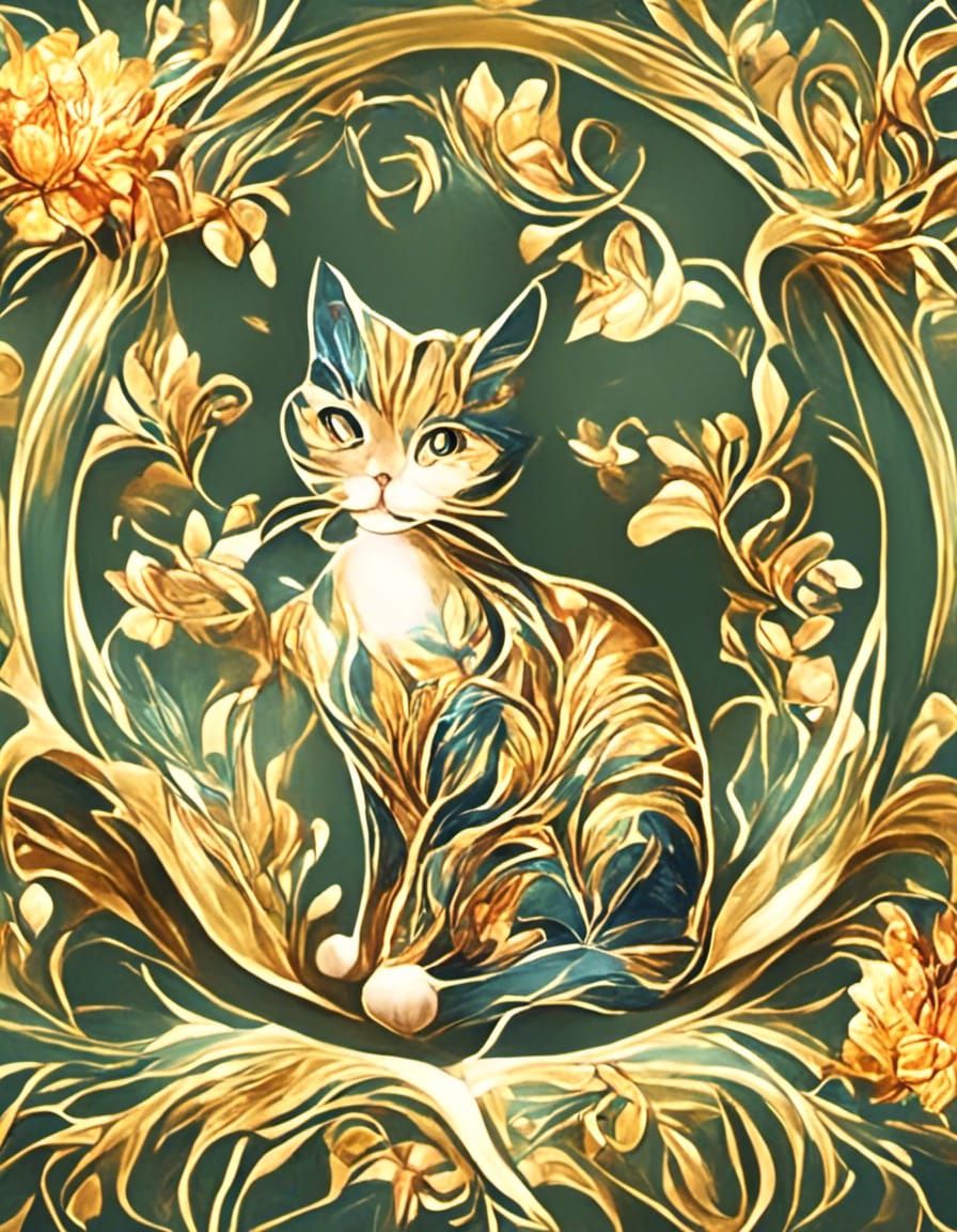 Artistic Golden Cat