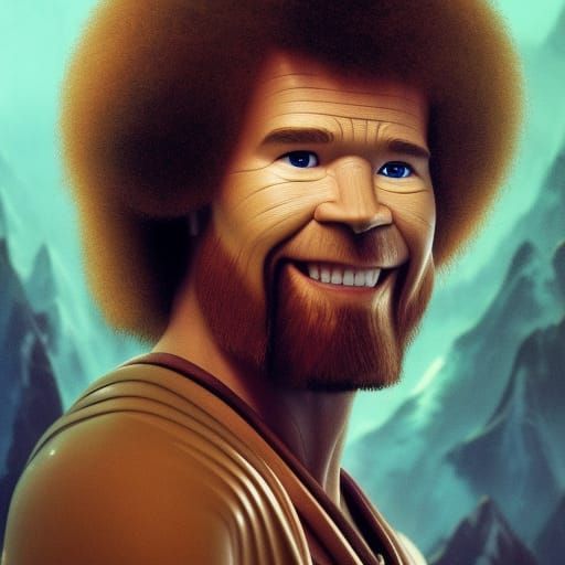 Bob Ross as Na'vi: Photorealistic Film Still